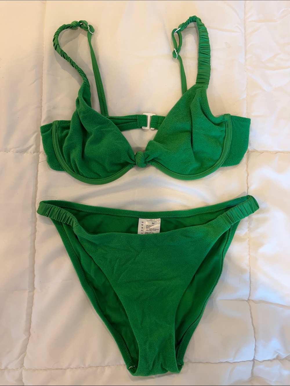 Sanctuary Emerald Green Knot-Front Bikini Set